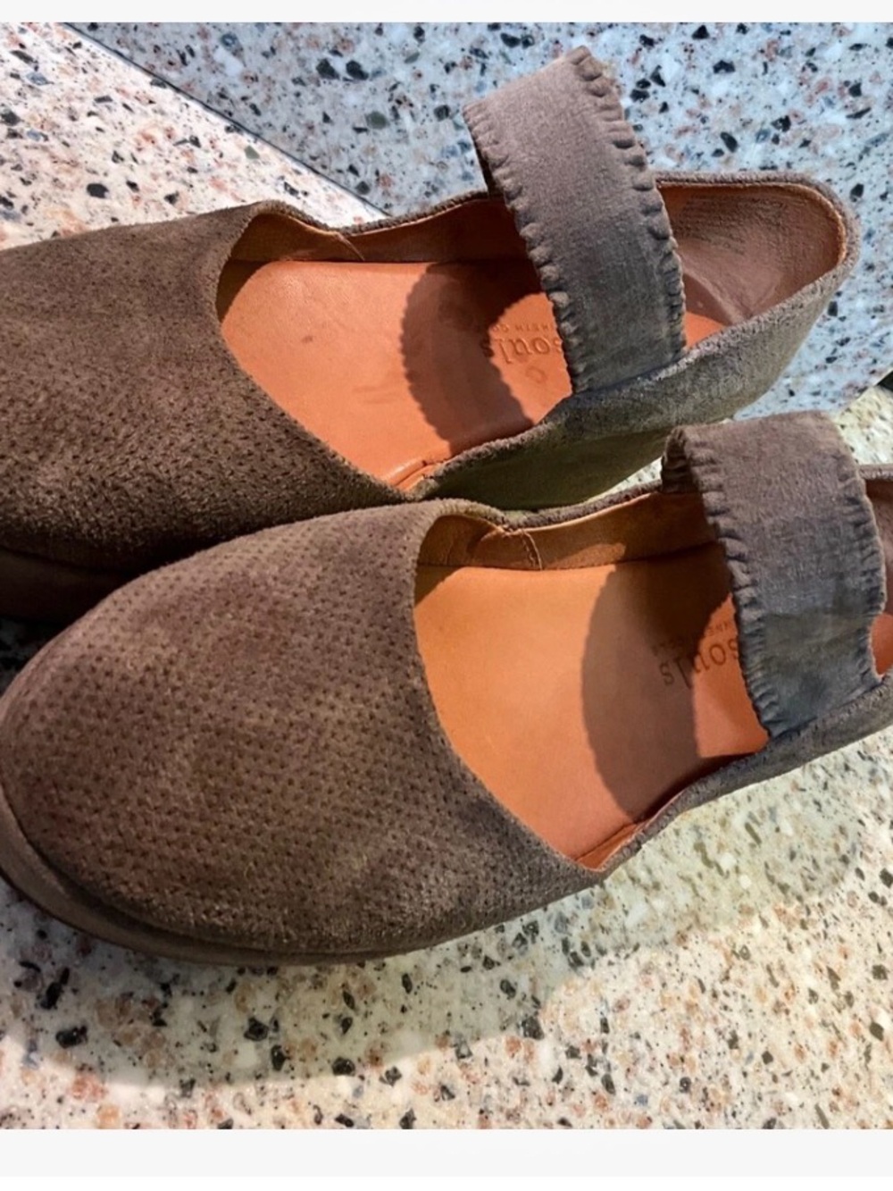 Gentle Souls Nyssa Ruffle Taupe platform